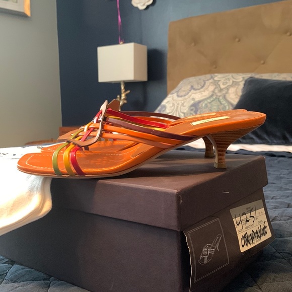 Prada 38 sandals great condition original box card 2 dust bags never used - Picture 3 of 12